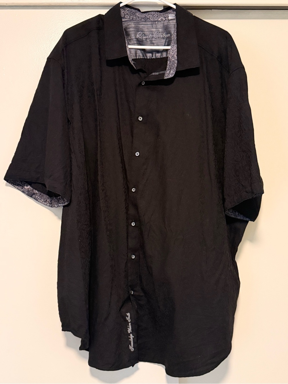 Robert Graham Black Button Down Dress Shirt 3XL